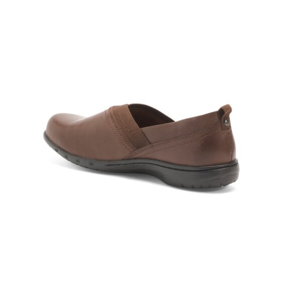 COBB HILL ROCKPORT Brown Wide Leather Penfield Comfort Flats - Picture 2 of 2
